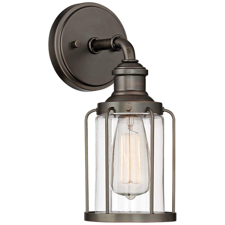 Image 1 Anson 12 1/2" High Satin Copper Bronze Wall Sconce
