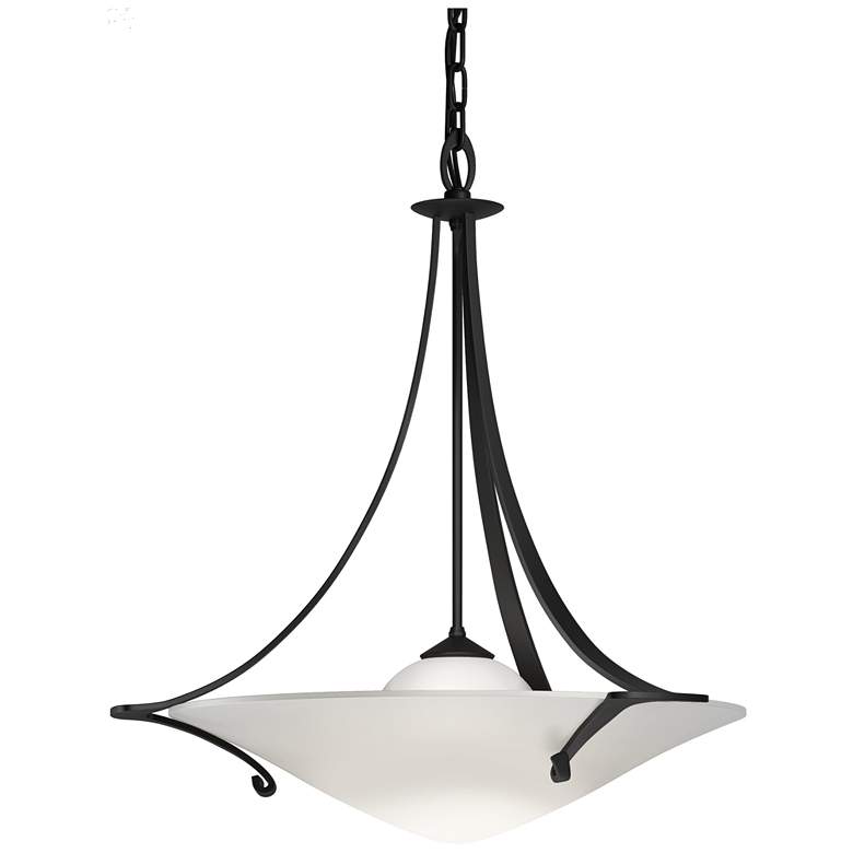 Image 1 Antasia 21.7" Wide Black Pendant With Opal Glass Shade