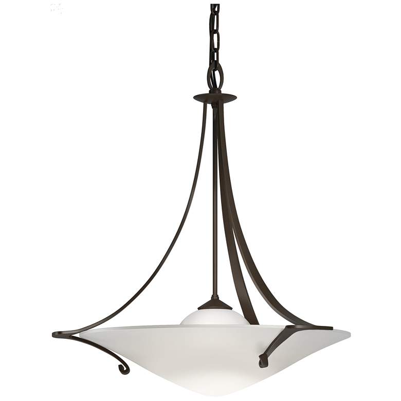 Image 1 Antasia 21.7" Wide Bronze Pendant With Opal Glass Shade