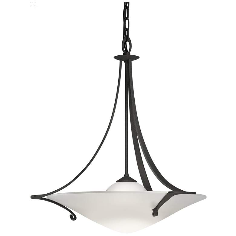 Image 1 Antasia 21.7" Wide Natural Iron Pendant With Opal Glass Shade