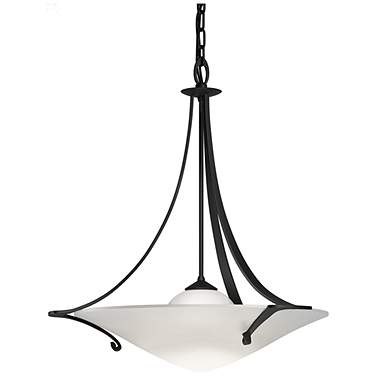 Antasia 21.7" Wide Black Pendant With Opal Glass Shade