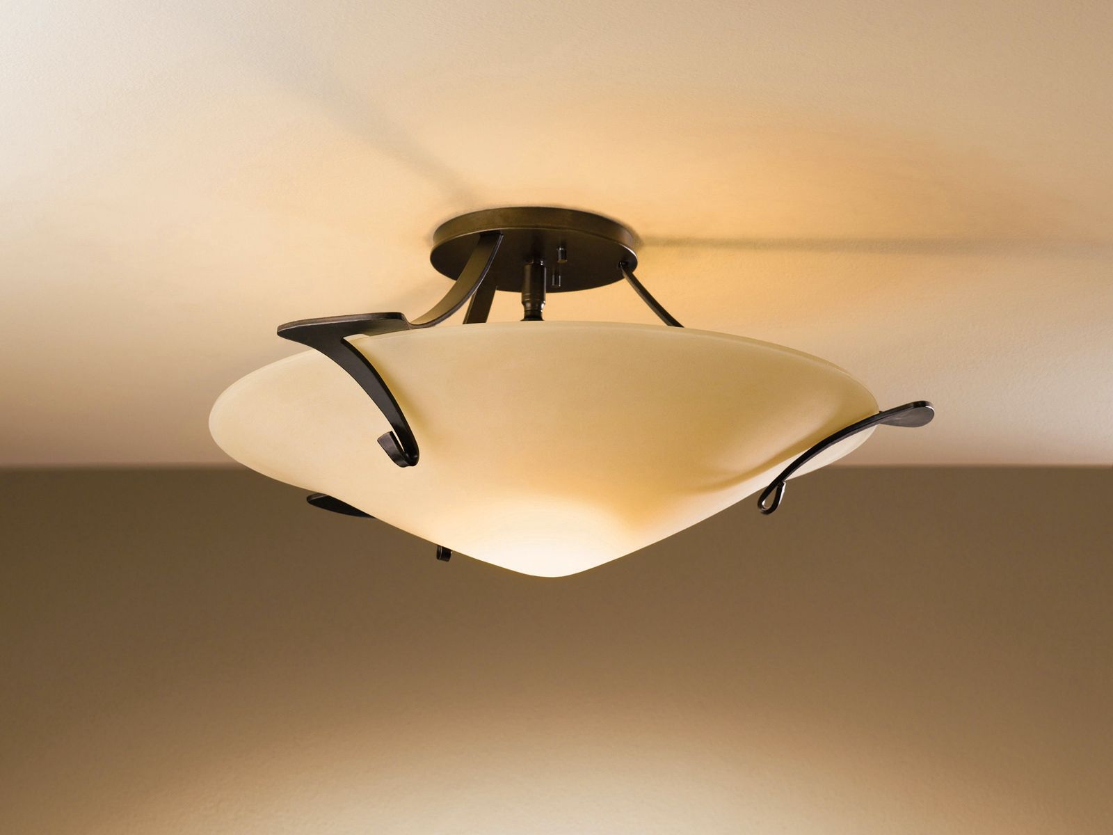 Image 3 Antasia 22.3" Wide Bronze Semi-Flush With Sand Glass Shade more views