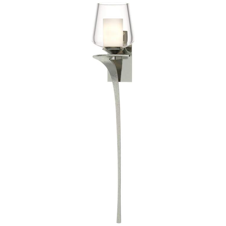 Image 1 Antasia 26.5"H Left Sterling Sconce w/ Opal and Clear Double Glass Sha
