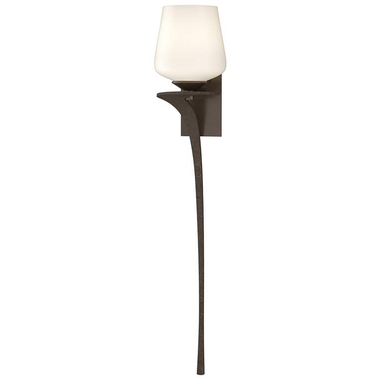 Image 1 Antasia 26.7" High Opal Glass Left Orientation Bronze Sconce