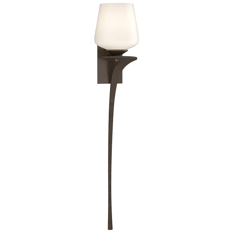 Image 1 Antasia 26.7" High Opal Glass Right Orientation Bronze Sconce