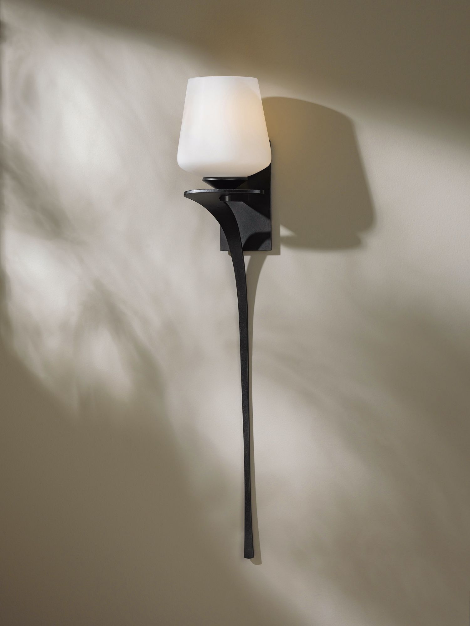 Image 2 Antasia 26.7"H Left Orientation Dark Smoke Sconce With Opal Shade more views