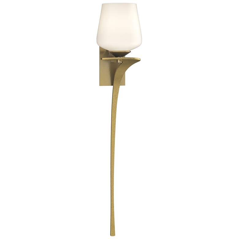 Image 1 Antasia 26.7"H Opal Glass Right Orientation Modern Brass Sconce
