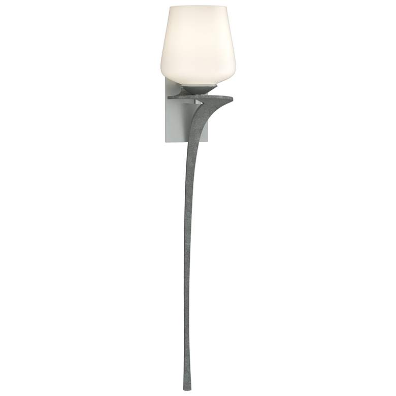 Image 1 Antasia 26.7"H Opal Glass Right Vintage Platinum Sconce