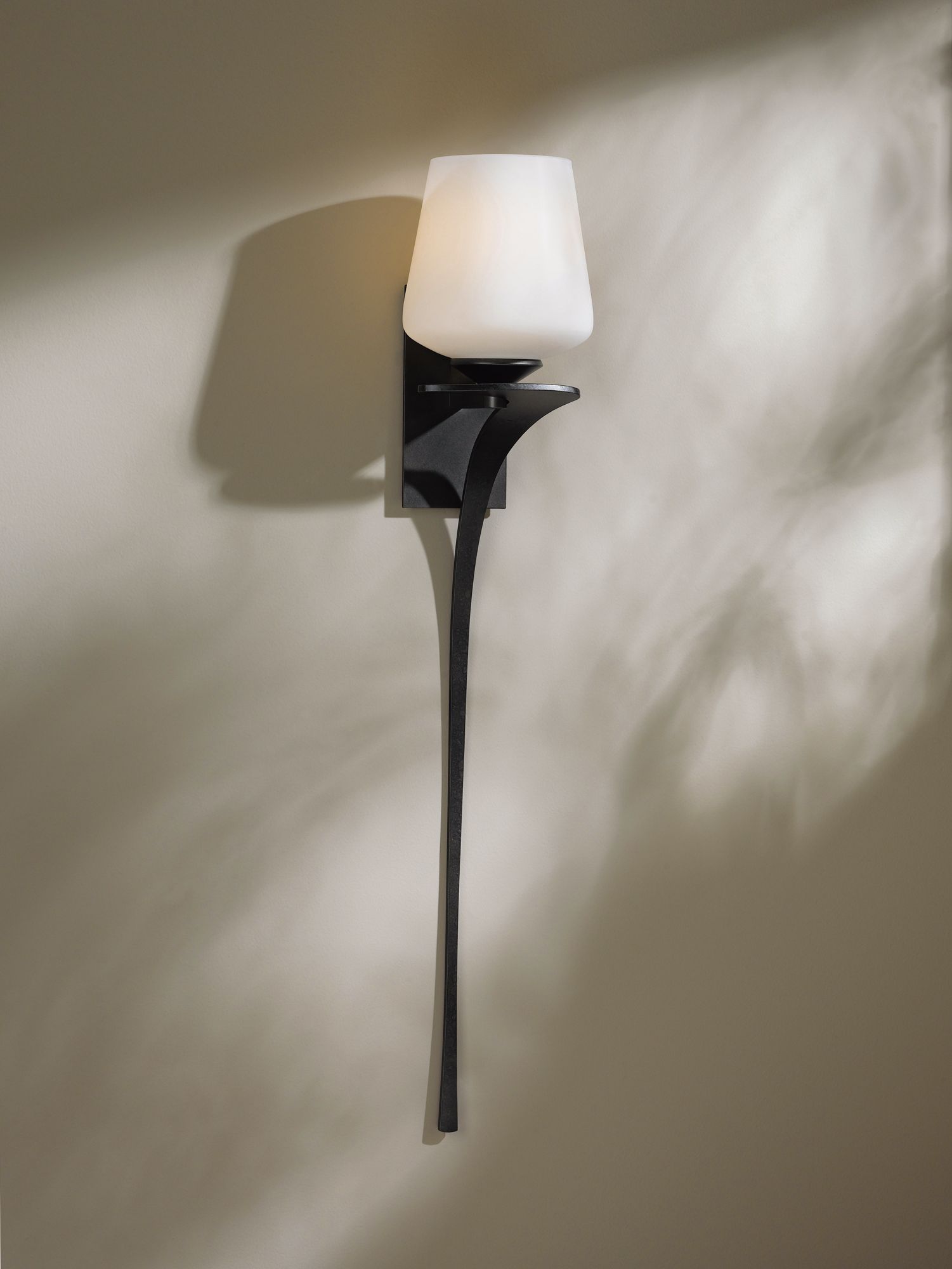 Image 2 Antasia 26.7"H Right Orientation Dark Smoke Sconce With Opal Shade more views