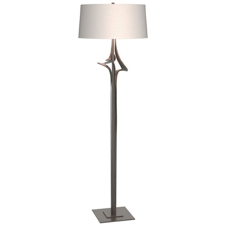 Image 1 Antasia 58.6 inch High Dark Smoke Floor Lamp With Flax Shade