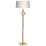 Antasia 58.6" High Modern Brass Floor Lamp With Flax Shade