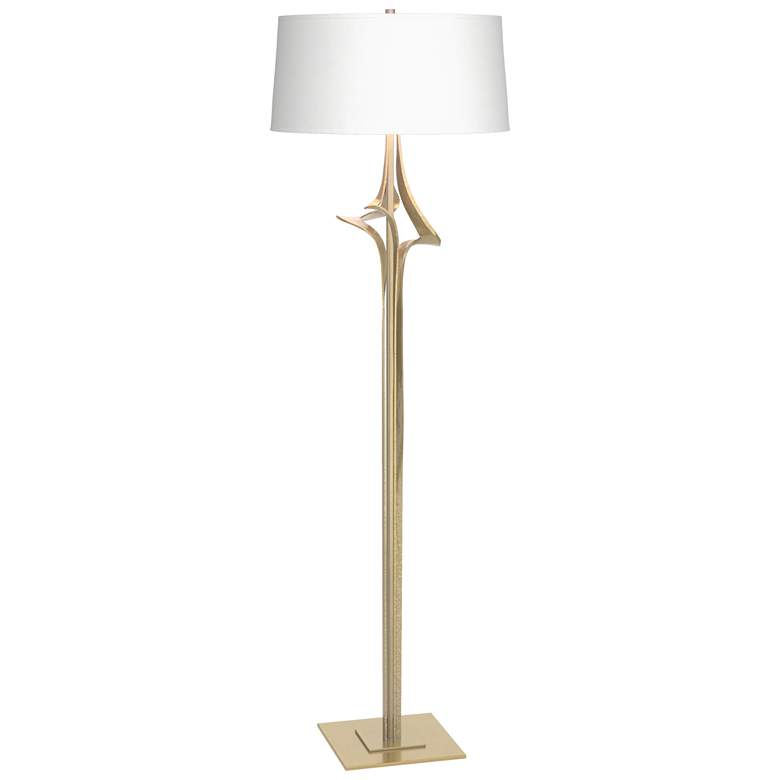 Image 1 Antasia 58.6 inch High Modern Brass Floor Lamp With Natural Anna Shade