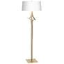 Antasia 58.6" High Modern Brass Floor Lamp With Natural Anna Shade