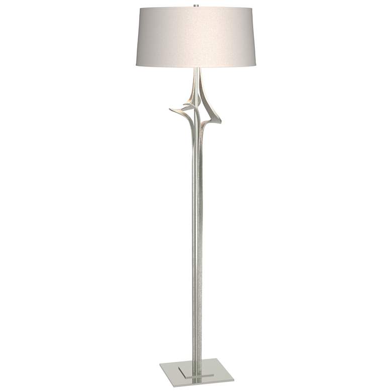 Image 1 Antasia 58.6" High Sterling Floor Lamp With Flax Shade