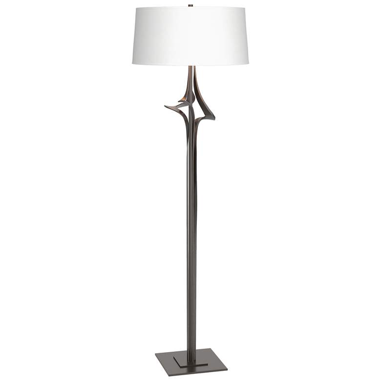 Image 1 Antasia 58.6"H Oil Rubbed Bronze Floor Lamp With Natural Anna Shade