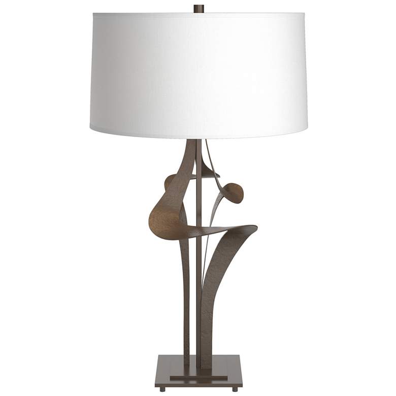 Image 1 Antasia Bronze Sculptural Table Lamp with Natural Anna Shade