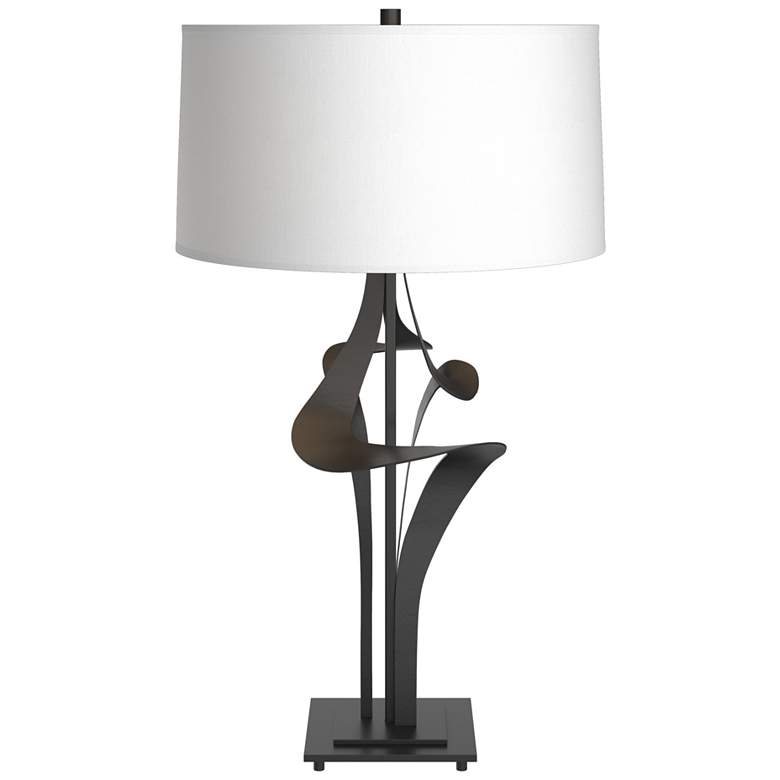 Image 1 Antasia Table Lamp - Black Finish - Natural Anna Shade