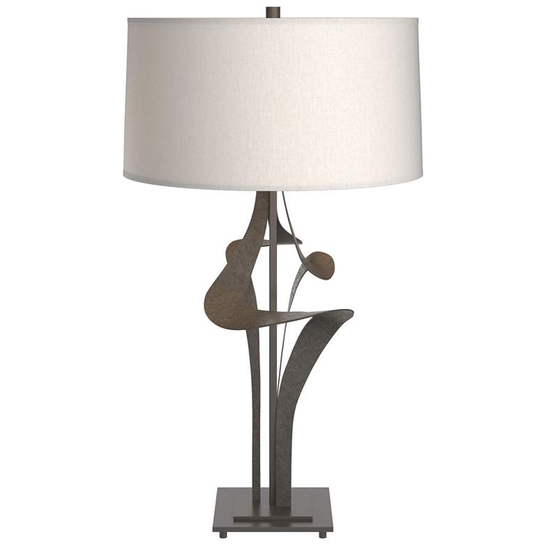 Image 1 Antasia Table Lamp - Dark Smoke Finish - Flax Shade