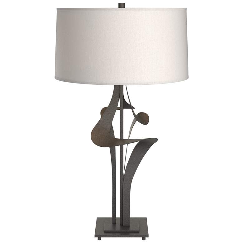 Image 1 Antasia Table Lamp - Natural Iron Finish - Flax Shade