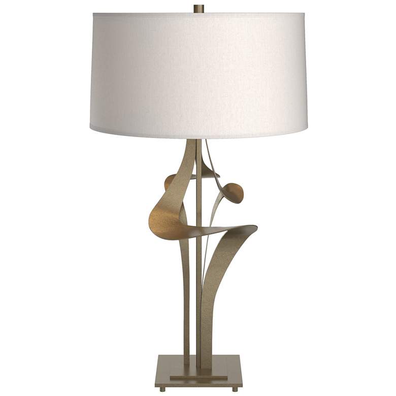 Image 1 Antasia Table Lamp - Soft Gold Finish - Flax Shade