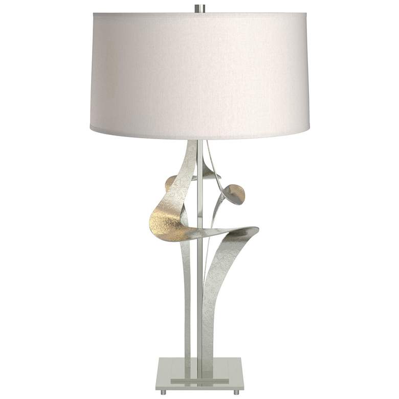 Image 1 Antasia Table Lamp - Sterling Finish - Flax Shade