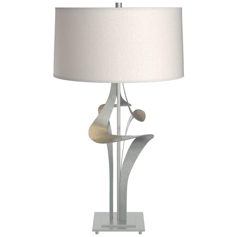 Image 1 Antasia Table Lamp - Vintage Platinum Finish - Flax Shade