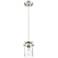 Antebellum; 1 Light; Mini Pendant; Brushed Nickel Finish w/ Clear Glass