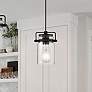 1_Antebellum 5"W Matte Black Mini Pendant w/ Clear Glass Shade