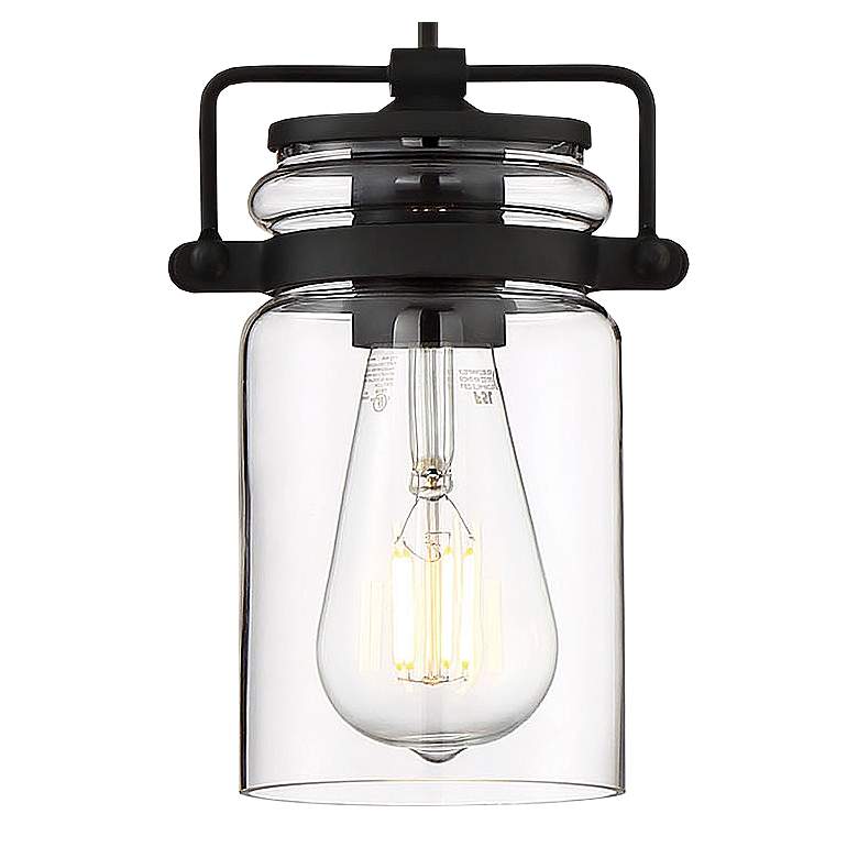 Image 3 Antebellum 5"W Matte Black Mini Pendant w/ Clear Glass Shade more views