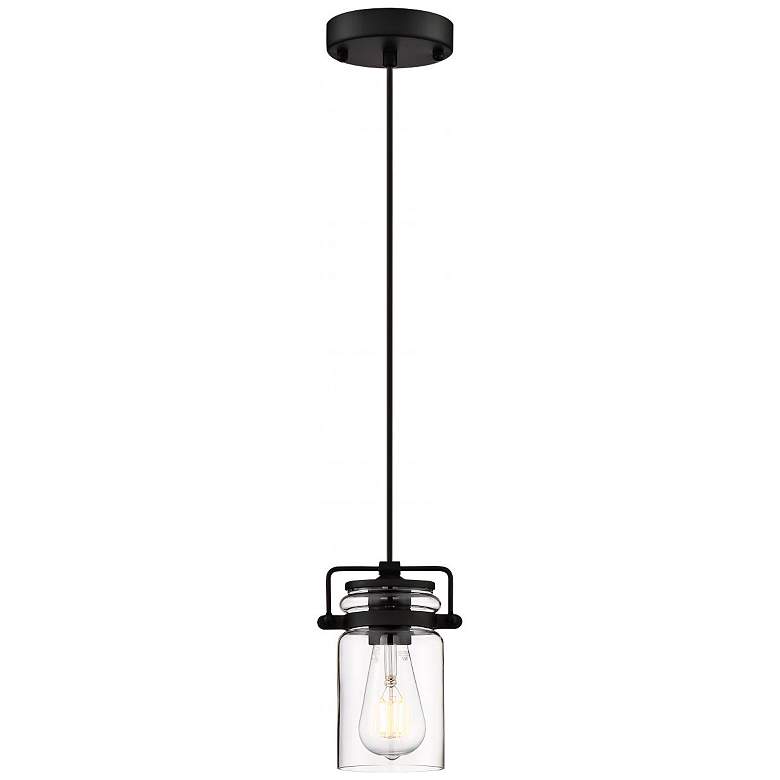 Image 4 Antebellum 5"W Matte Black Mini Pendant w/ Clear Glass Shade more views