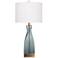 Anthea Frosted Blue Glass with Antique Bronze LED Table Lamp