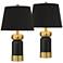 Anthem 19" High Black and Brass Table Lamp Set of 2