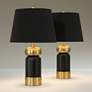 2_Anthem 19" High Black and Brass Table Lamp Set of 2