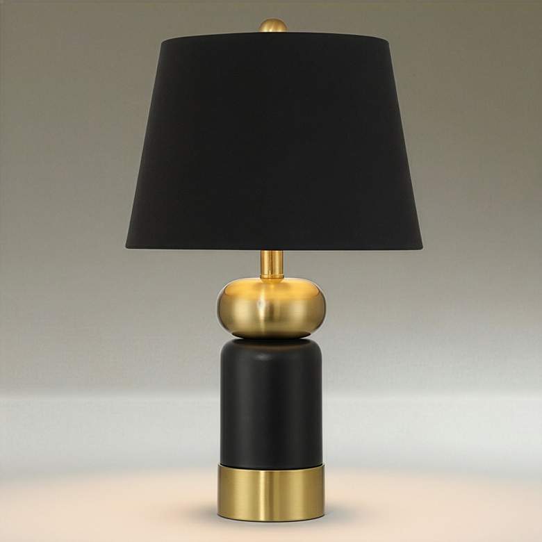 Image 2 Anthem 21 3/4" High Black and Brass Table Lamp