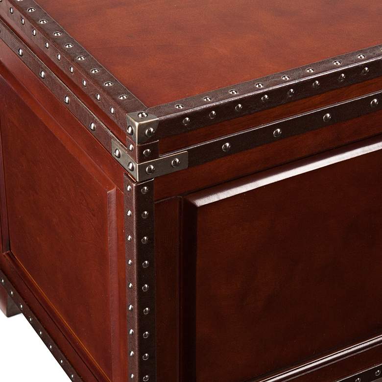 Image 3 Anthony 20 1/2" Wide Dark Cherry Wood Trunk End Table more views