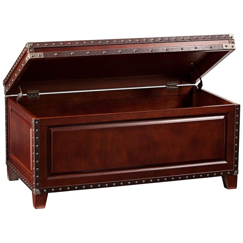 Image 2 Anthony 39 3/4" Wide Dark Cherry Wood Trunk Cocktail Table more views