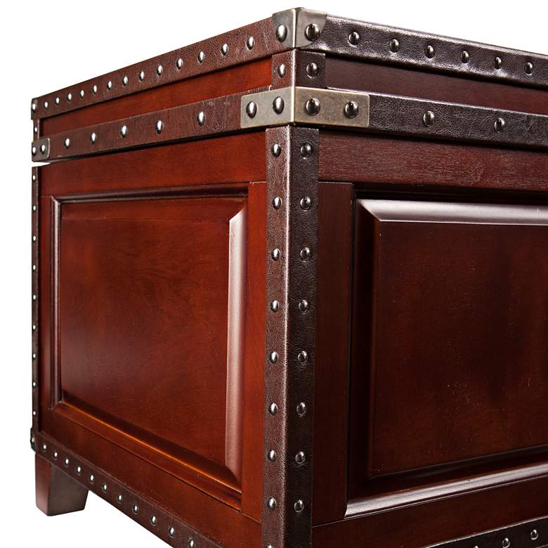Image 3 Anthony 39 3/4" Wide Dark Cherry Wood Trunk Cocktail Table more views