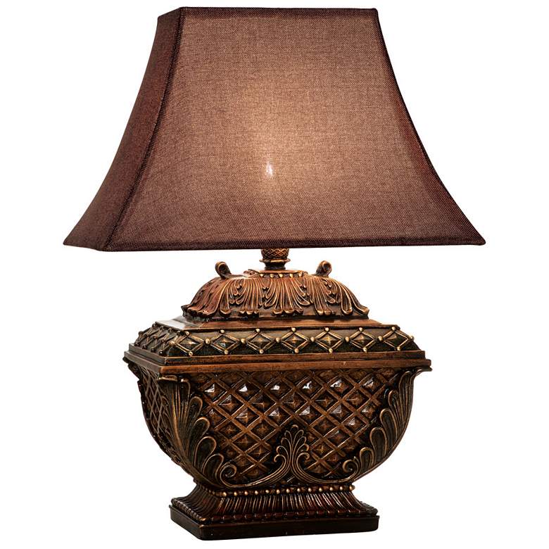Image 1 Anthony Brannic Brown 29"H Hydrocal Table Lamp