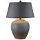 Anthony California 27.5 Inches Hydrocal Grey Shade Table Lamp in Grey Rust