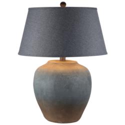 Anthony California 27.5 Inches Hydrocal Grey Shade Table Lamp in Grey Rust