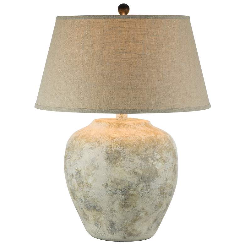 Image 1 Anthony California 27.5 Inches Hydrocal Table Lamp in Alabaster Beige