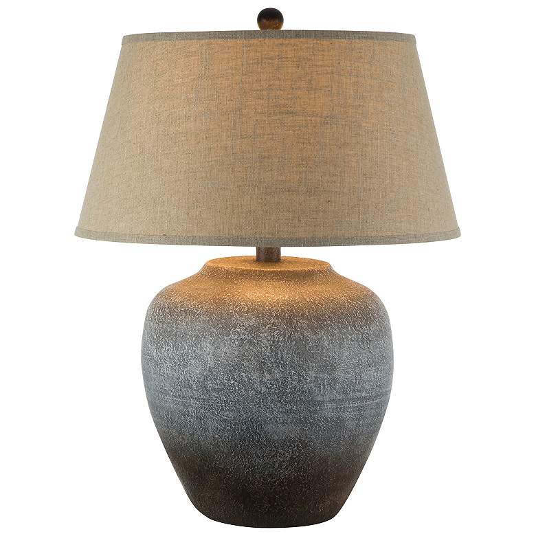 Image 1 Anthony California 27.5 Inches Hydrocal Table Lamp in Grey Rust Frost