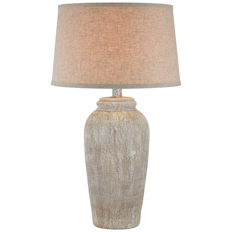 Image 1 Anthony Calina Beige 30.5"H Hydrocal Table Lamp