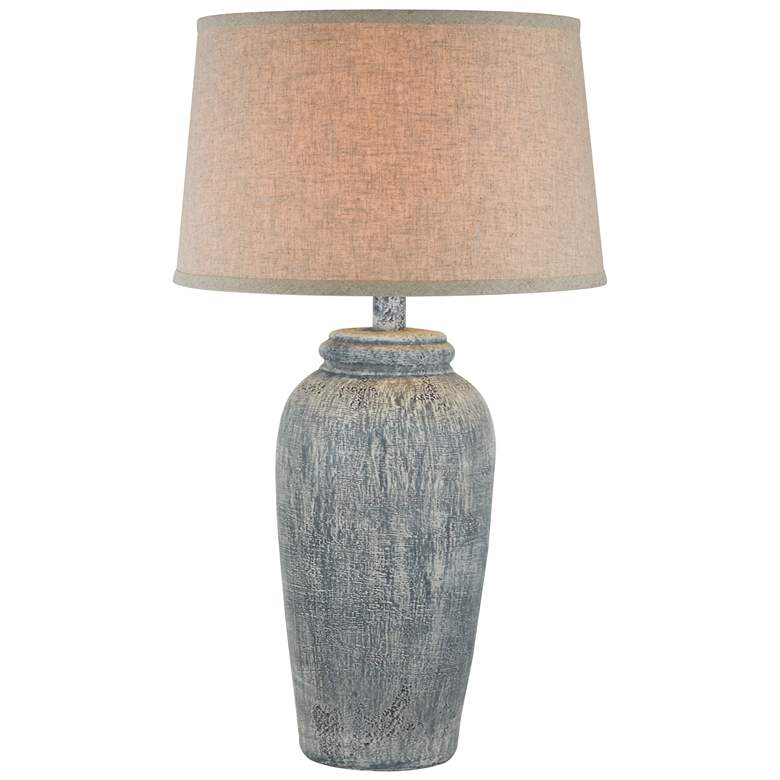 Image 1 Anthony Calina Blue 30.5"H Hydrocal Table Lamp