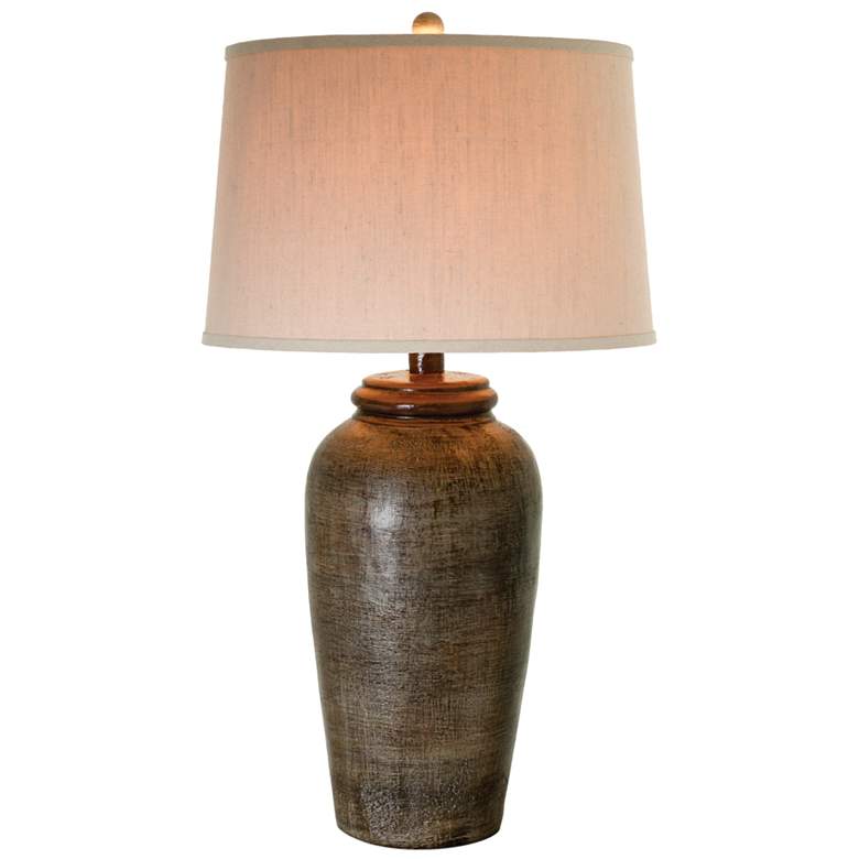 Image 1 Anthony Calina Brown 30.5"H Hydrocal Table Lamp