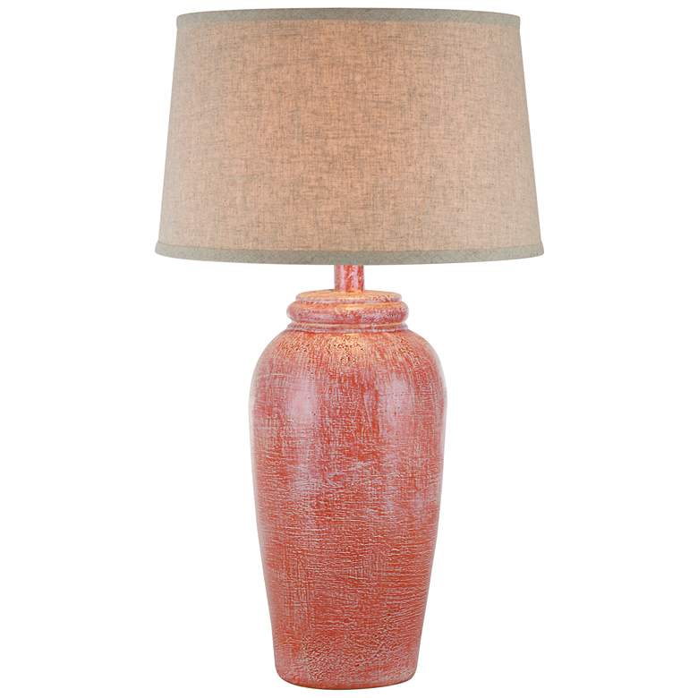 Image 1 Anthony Calina Red 30.5"H Hydrocal Table Lamp