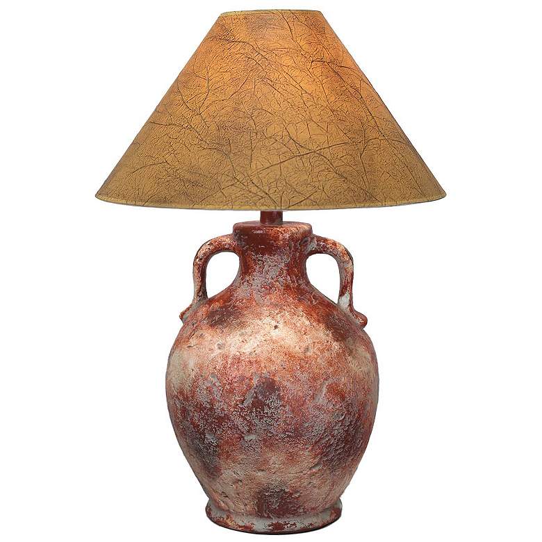 Image 1 Anthony Halmar Red 31"H Hydrocal Table Lamp
