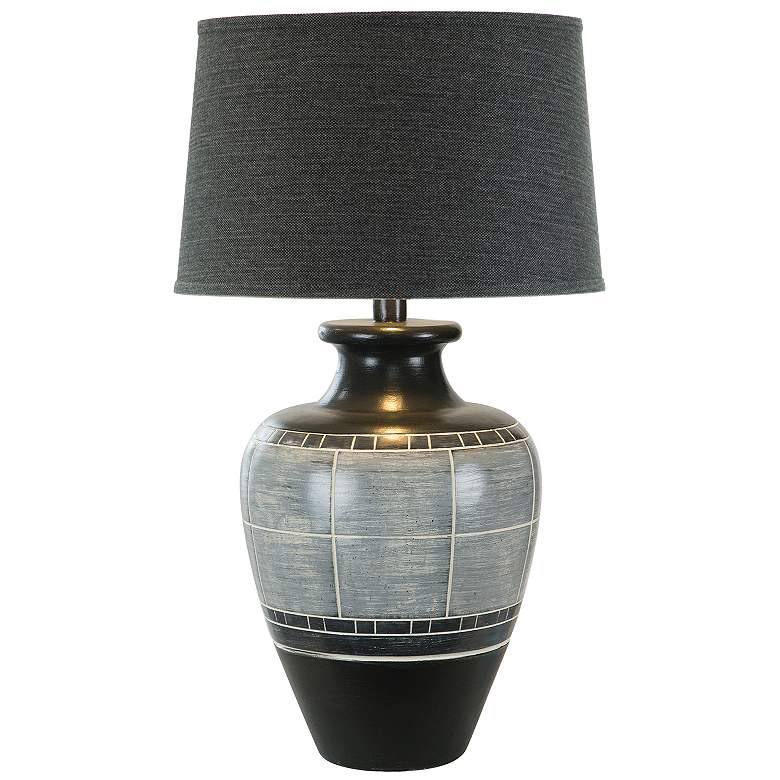 Image 1 Anthony Lorven Blue 30"H Hydrocal Table Lamp