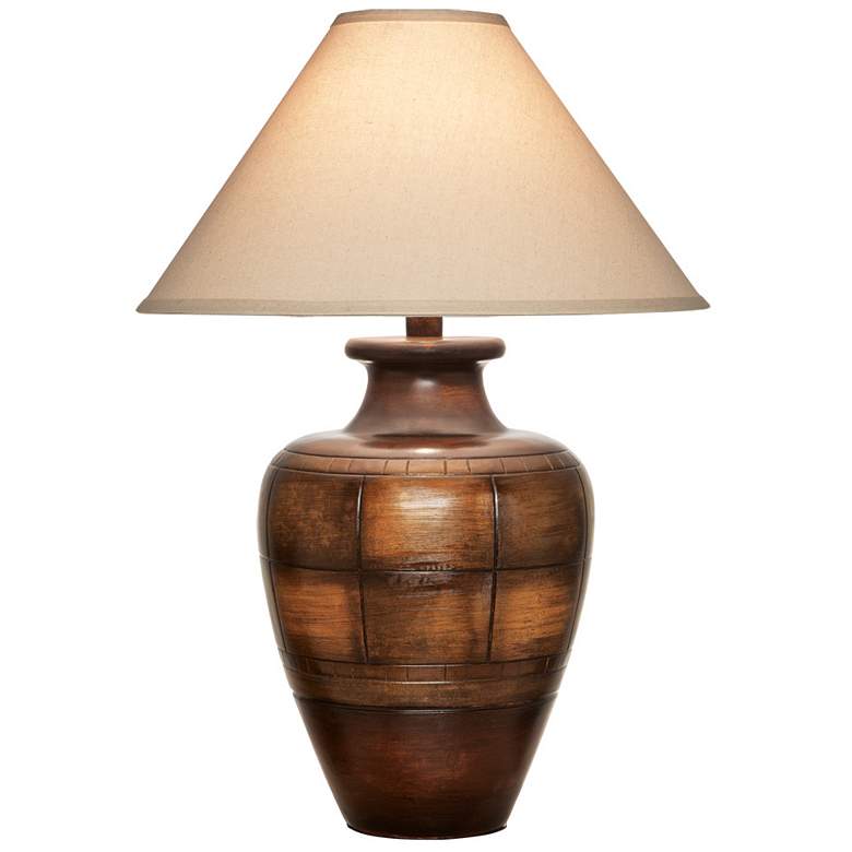 Image 1 Anthony Lorven Brown 30"H Hydrocal Table Lamp