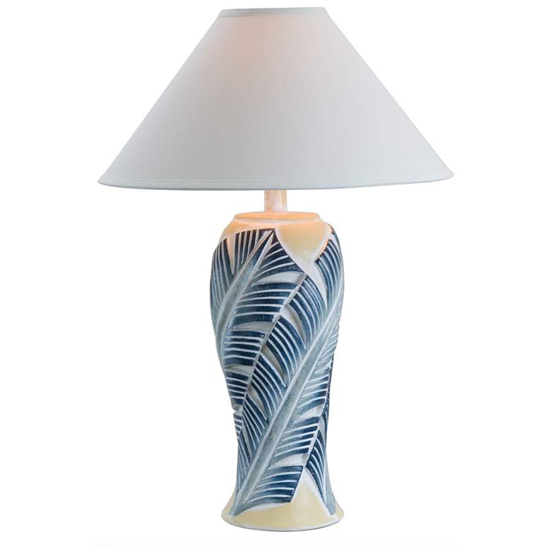 Image 1 Anthony Myrah Blue 30"H Hydrocal Table Lamp